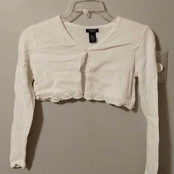 Girls Chaps white shrug sweater - Picture 1 of 4